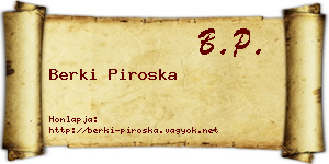 Berki Piroska névjegykártya
